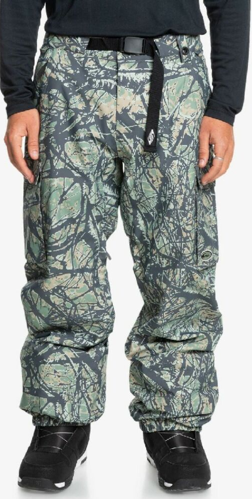 Quiksilver Snow Down Cargo Snow Pants Mens Woodland Abstract Camo